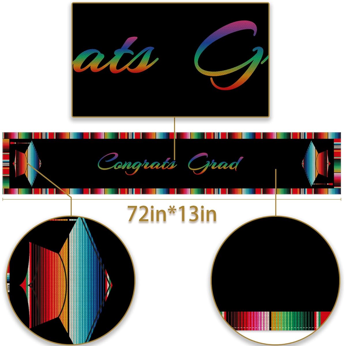 Mexican Graduation Table Runner Kongatsu Graduation Ceremony 2023 Trencher Cap Party Class Dining Home Decoration