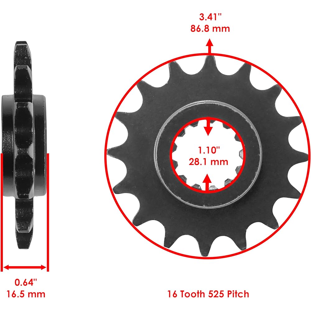 Caltric Red O-Ring Drive Chain & Sprocket Kit Fits Honda CBR600F4i CBR-600F4i CBR600 F4i 2001-2006