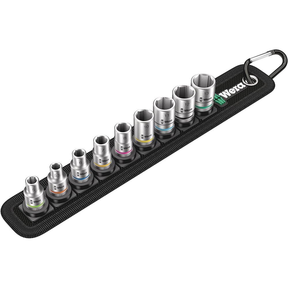 Wera 05003883001 | Zyklop Socket Set Belt 4 Drive 6mm 9 Pieces [Regular Japanese Import Product]