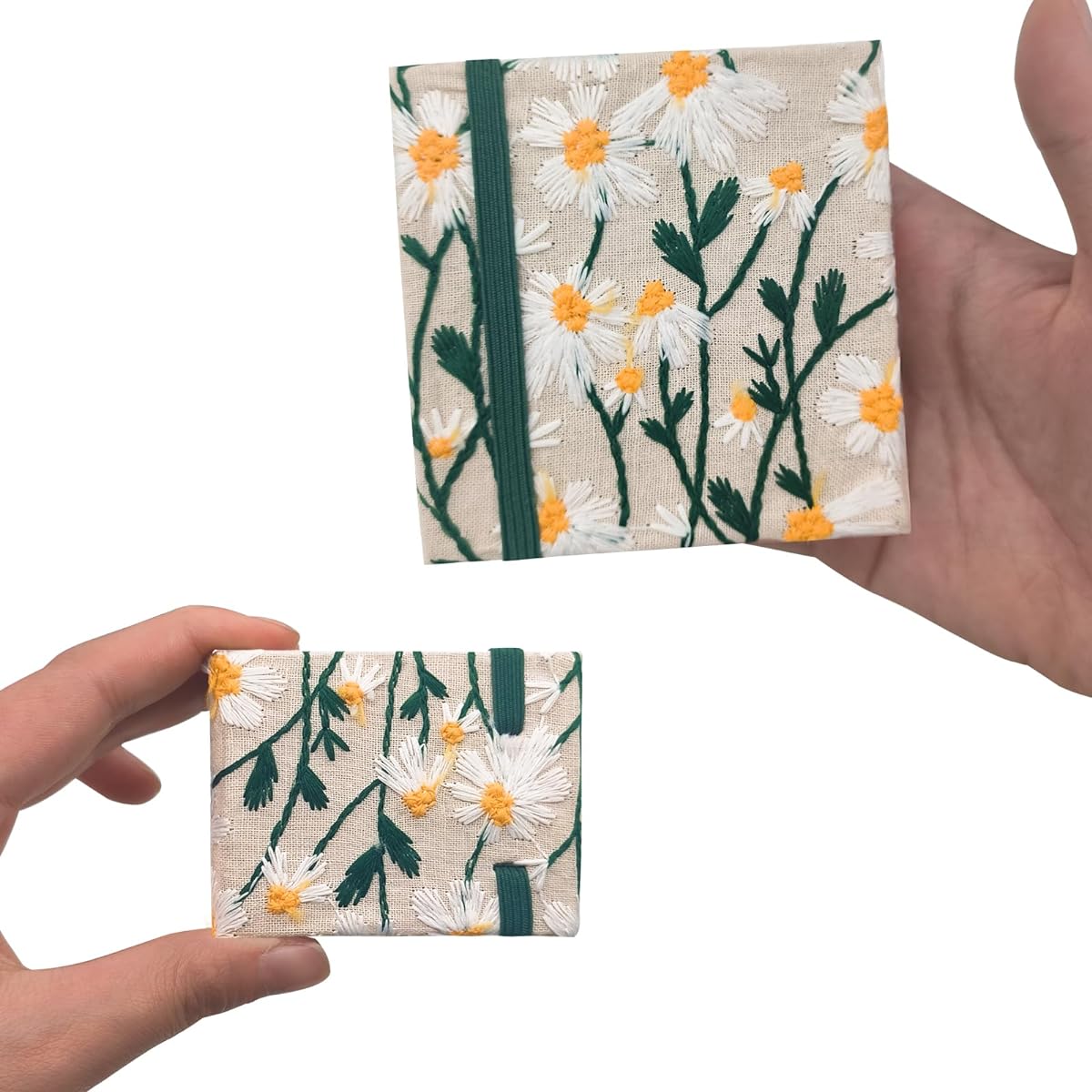 LYML.E1 2 Mini Watercolor Sketchbooks, Portable Mini Watercolor Notebook, Travel Sketchbook, 300g Watercolor Textured Drawing Paper (Embroidery 2 (3.4''*3.4'' and 2.8''*2'')