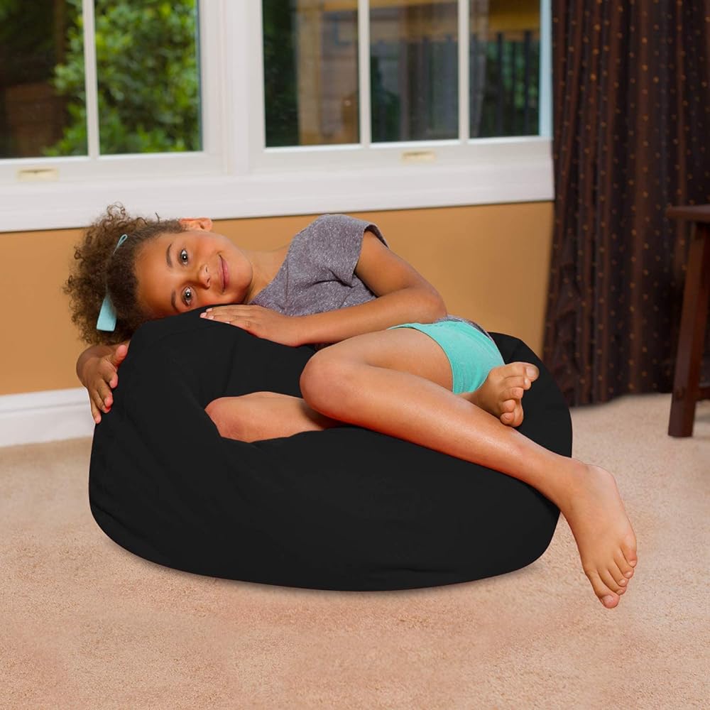 Posh Creations Bead Cushion Chair Black Can be used by adults and children Design suitable for any room Comes with a removable and machine washable cover 69cm M size [Regular Japanese import product]