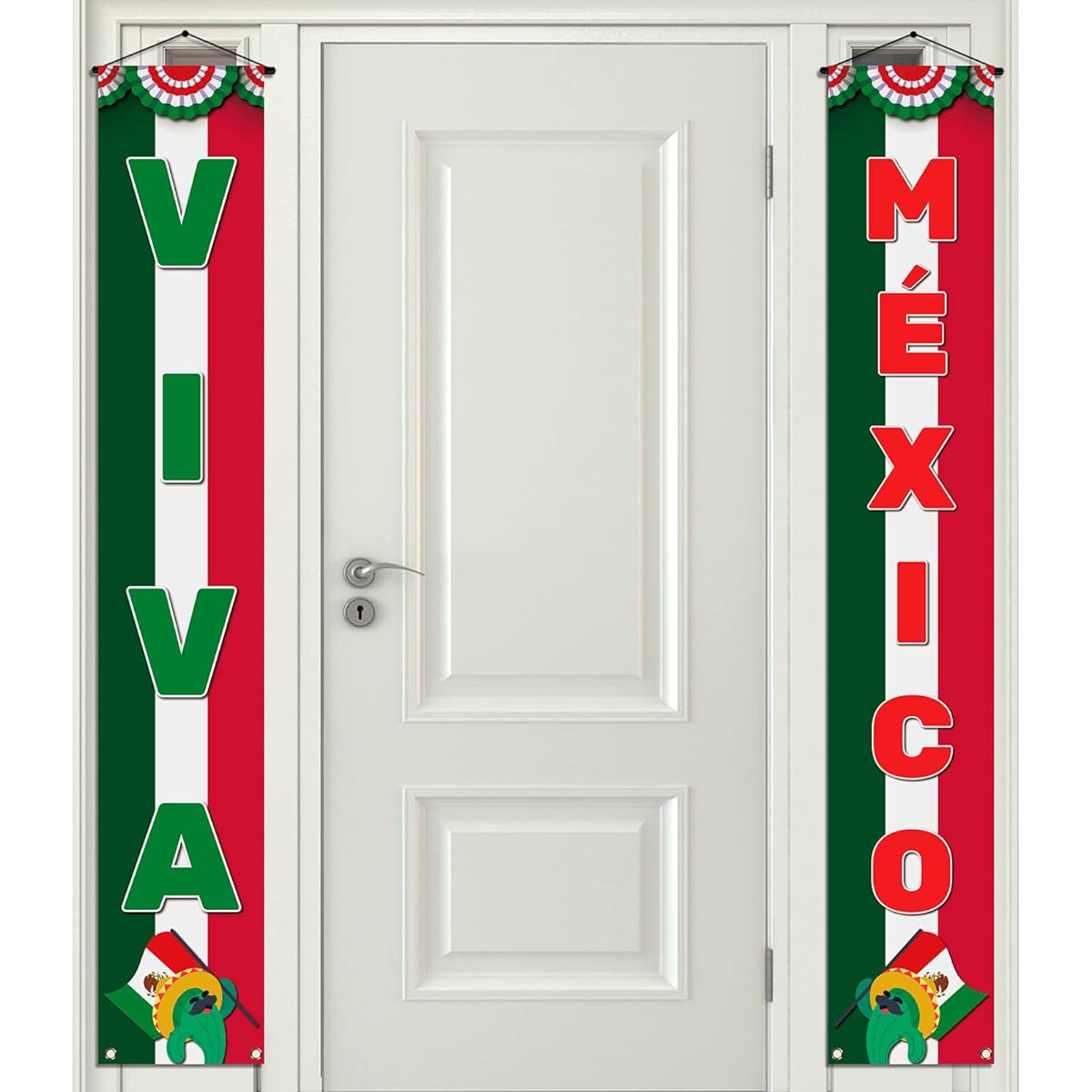 Viva Mexico Porch Banner Mexican Independence Day Cinco de Mayo September 16th Front Door Decor