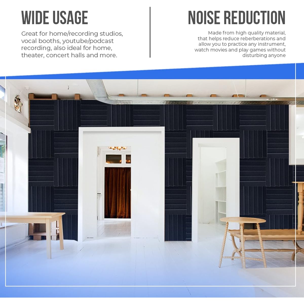 Arrowzoom 24pcs Black & Red Triangle PRO Acoustic Foam Tile Wall for Soundproof Recording and Noise Reduction for Studio & Home 30cm x 30cm x 5cm SD1243