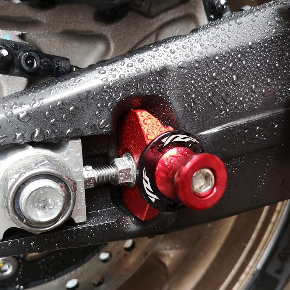 Motorcycle Swing Arm Bobbin Spool 6mm Motorcycle CNC Accessories Swing Arm Spool Slider Stand Screw for YA-MA-HA For YZFR1 R3 R6 R25 R125 YZFR1 YZFR6 2016-2019 2020 (Color : Red)