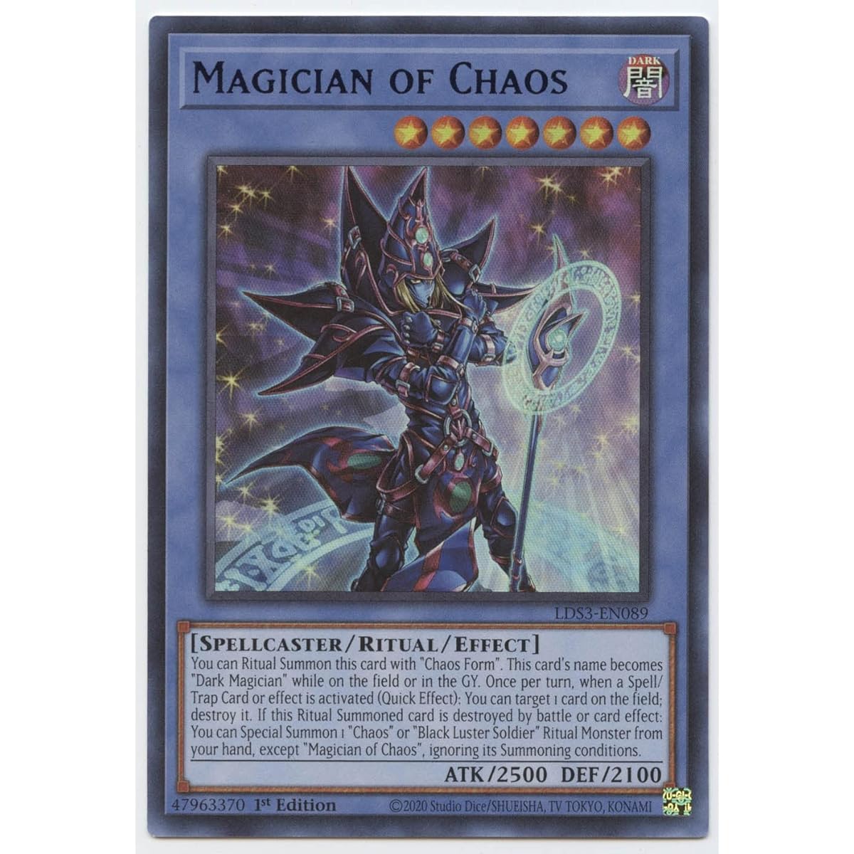 Magician of Chaos (Blue) LDS3-EN089 Ultra Rare 1st Edition