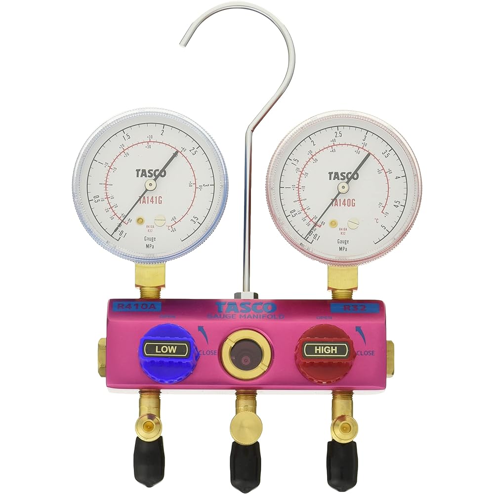 Ichinen TASCO TA122GH R410A/R32 ball valve type gauge manifold
