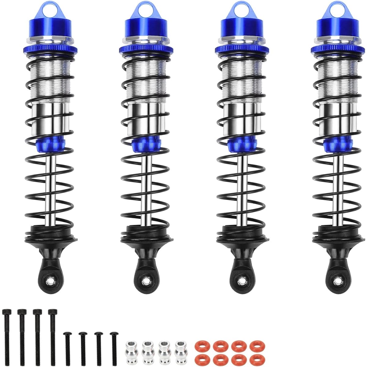RCAWD Full Aluminum Shock Absorbers 4pcs Traxxas Max 89086-4 89076-4 8961 Shock Damper Hop-Up Upgrade Parts Dark Blue