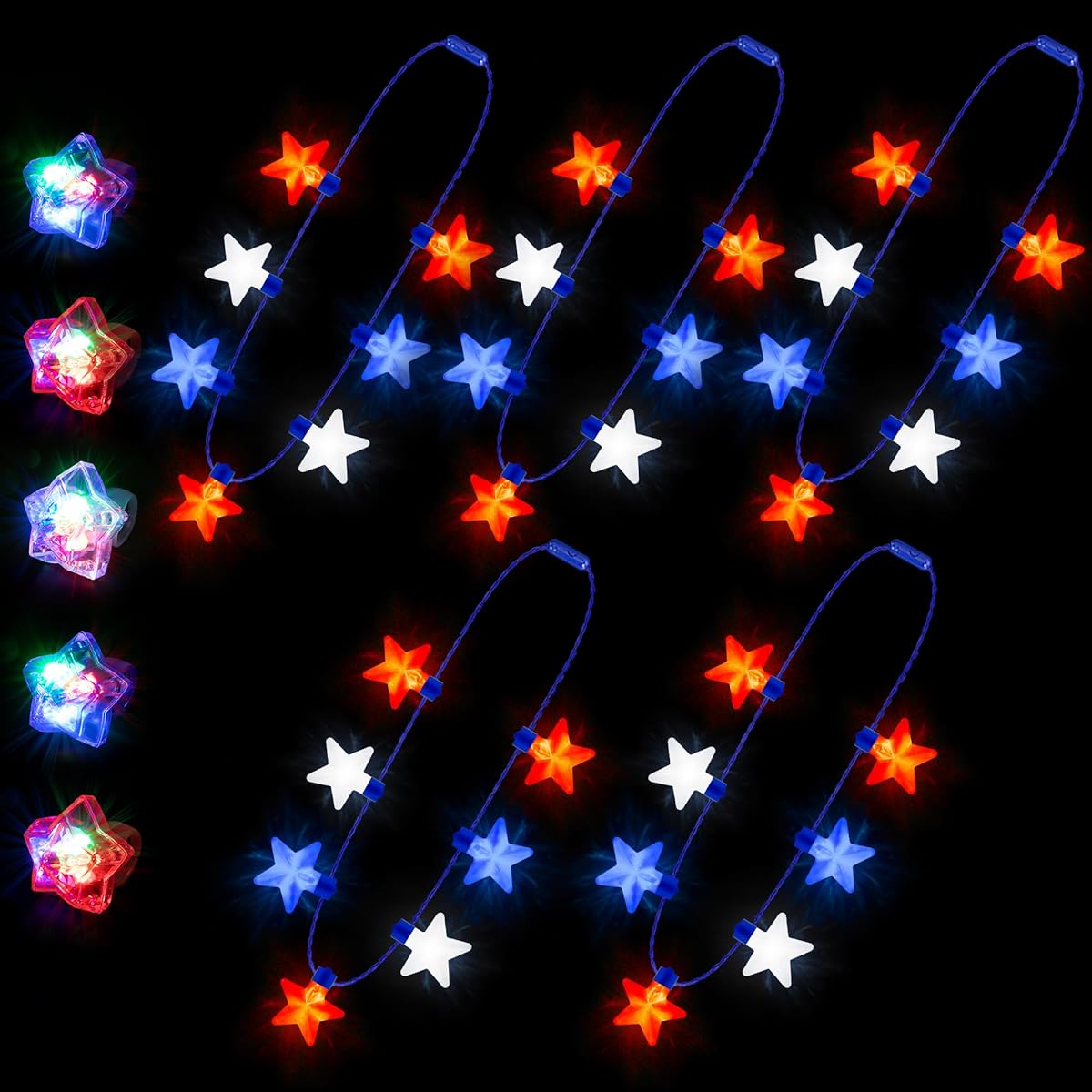 EOBOH July 4th 5 necklaces 5 rings