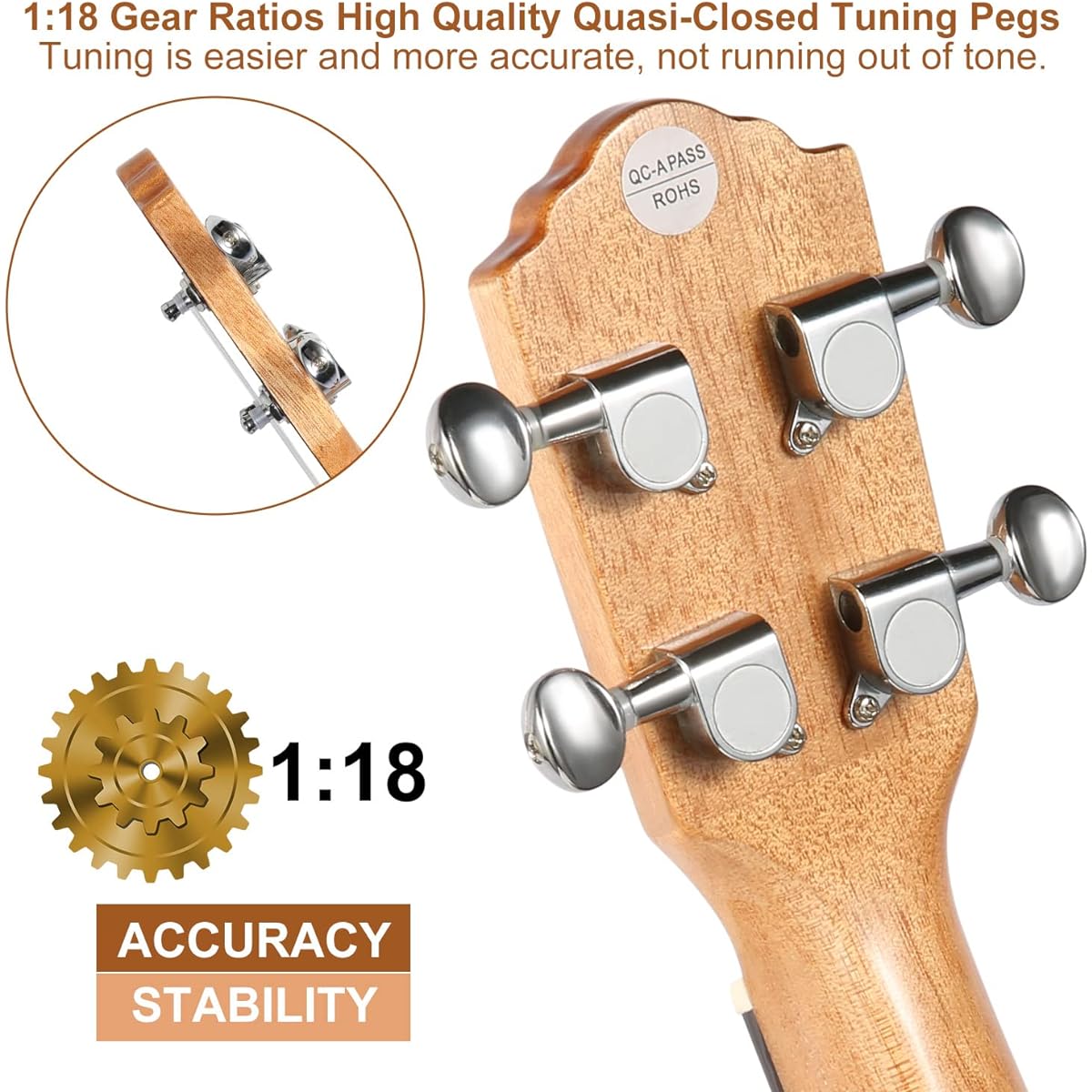 Hricane Concert Ukulele Jirikote 23 Inch Professional Hawaiian Ukulele Beginner Gig Bag Strap String Set