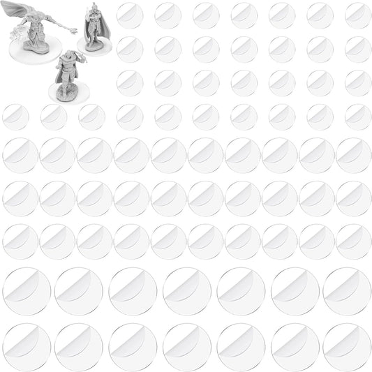 SIXPOINTS 100 Pieces Mixed Acrylic Miniature Bases 25/30/40mm Round Model Bases 2mm Thickness Circular Figure Display Stands Fit for Game Miniatures or Wargames Role Playing Board Game Figure Toys