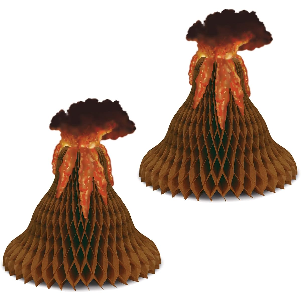 Beistle Tissue Volcano Centerpiece, 2 Piece, 15 Inch, Multicolor