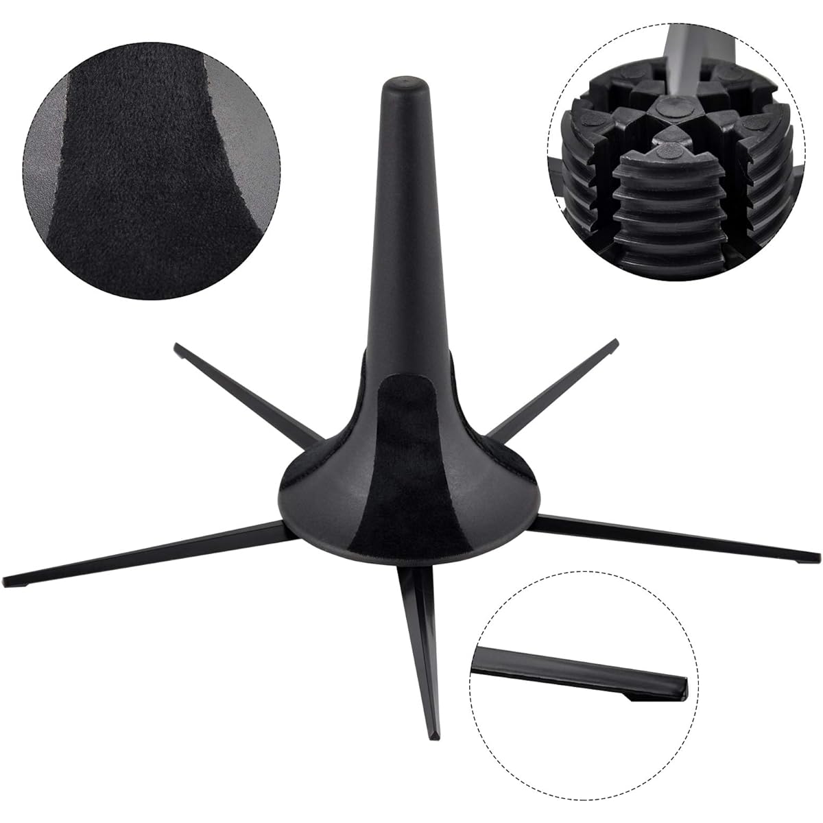 Eastrock Portable Trumpet Stand Holder Metal 5 Legs Foldable Removable Trumpet Holder Stable Metal Legs for Trumpet Black (Stand)
