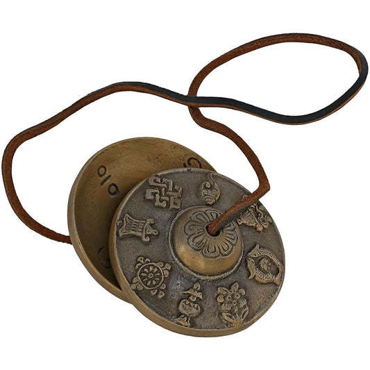 Artvarko Brass Tibetan Hand Manzilla with Leather Cord, Antique Finish, 3 Inch