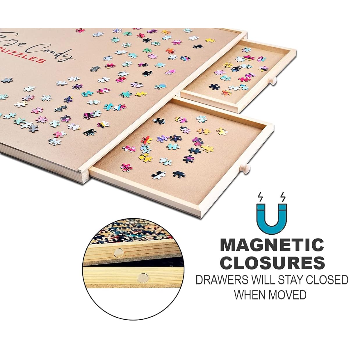 Wooden Puzzle Table with 6 Drawers - A Complete Sorting and Storage System for Your Puzzles