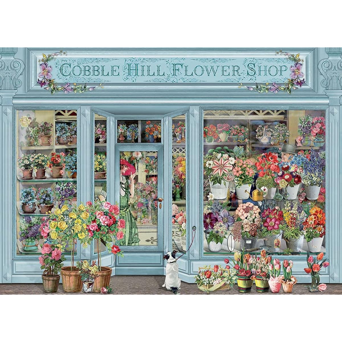 Cobble Hill 1000 Piece Puzzle Parisian Flower with Sample Poster