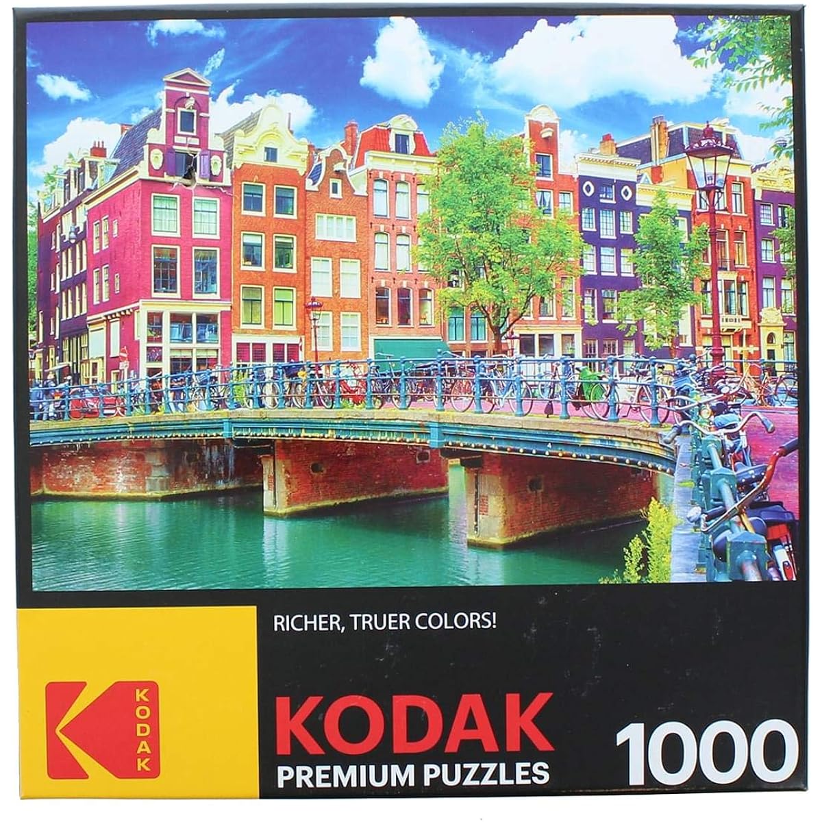 Kodak 1000 Piece Premium Jigsaw Puzzle - Colorful Waterfront Buildings, Amsterdam