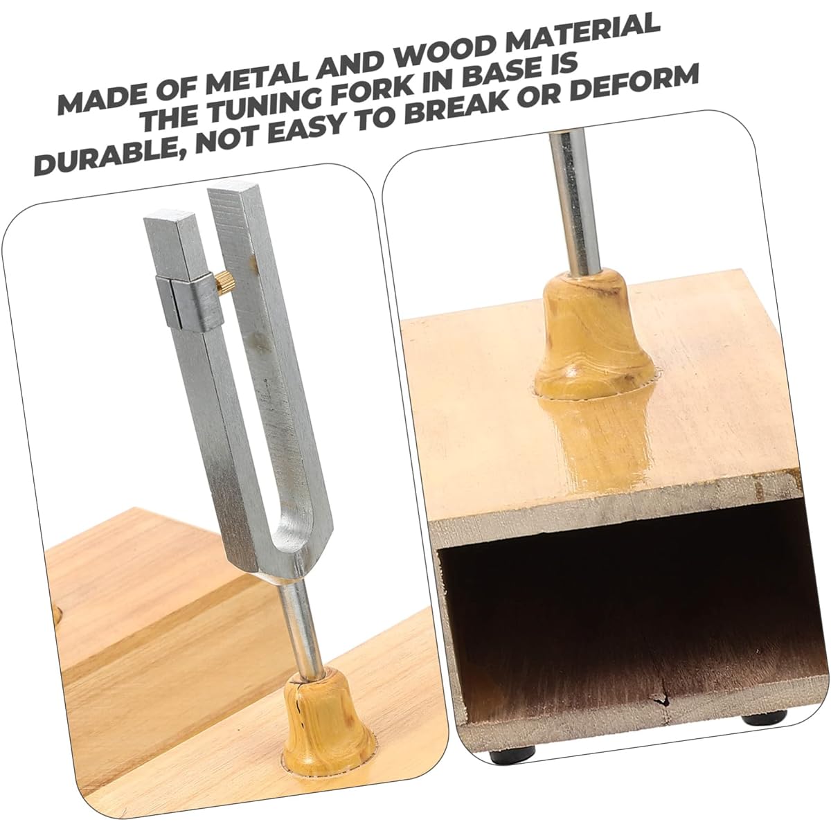 Vaguelly 2 Sets Physical & Folk Tools Er Tuning Hu Musical Instrument Props Guitar Wooden Chakra Experiment Folk Mallet Acoustic Metal Steel Hammer Healing Reliever for Violin DNA Hz