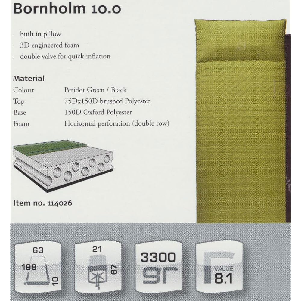 NORDISK Outdoor Camping Mat Bornholm 10.0 (198 x 63 x 10cm) [Genuine Japanese Product] 114026