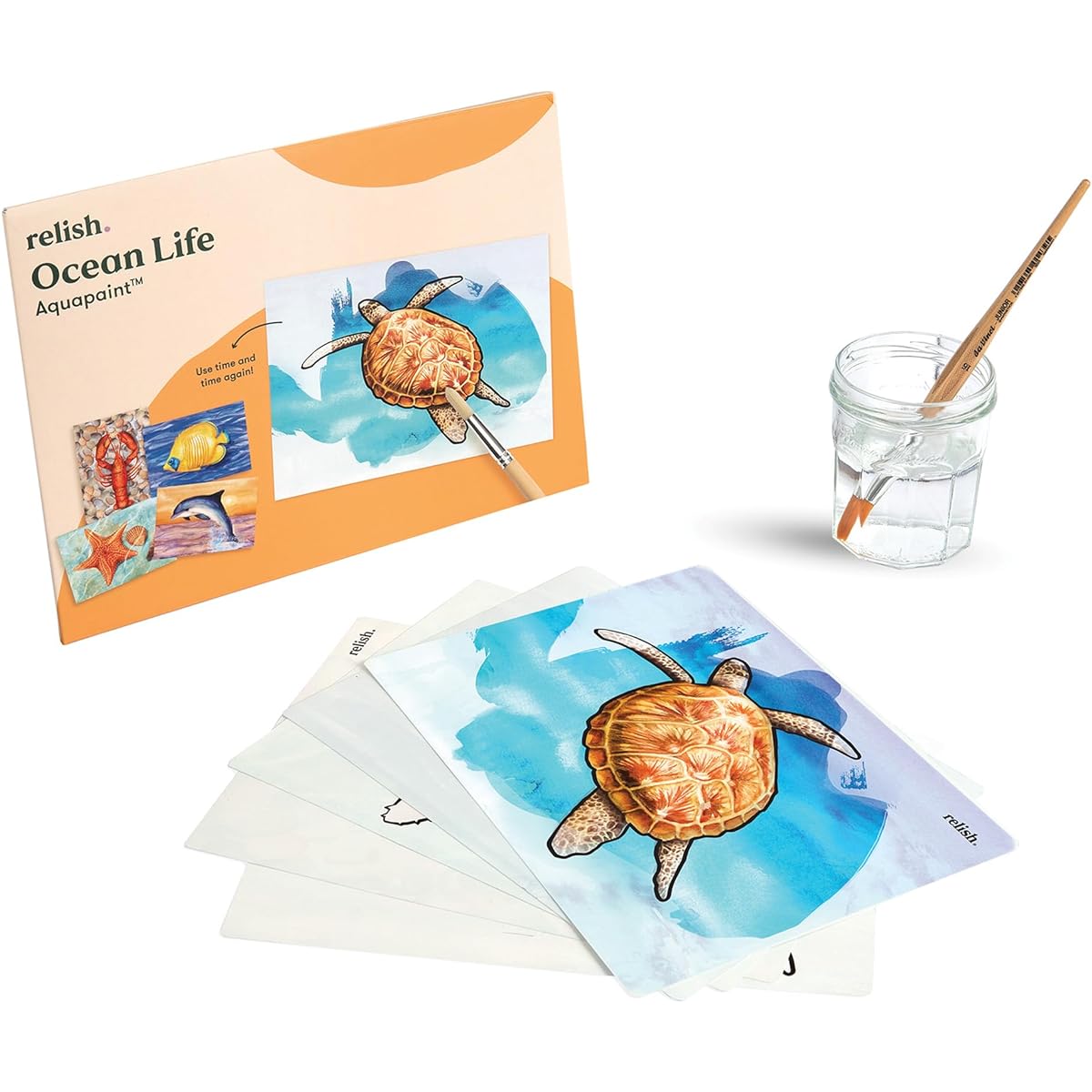 Relish Ocean Life Aqua Paint 5 Sheets Alzheimer's and Dementia Senior Activities and Products One Size AQ015