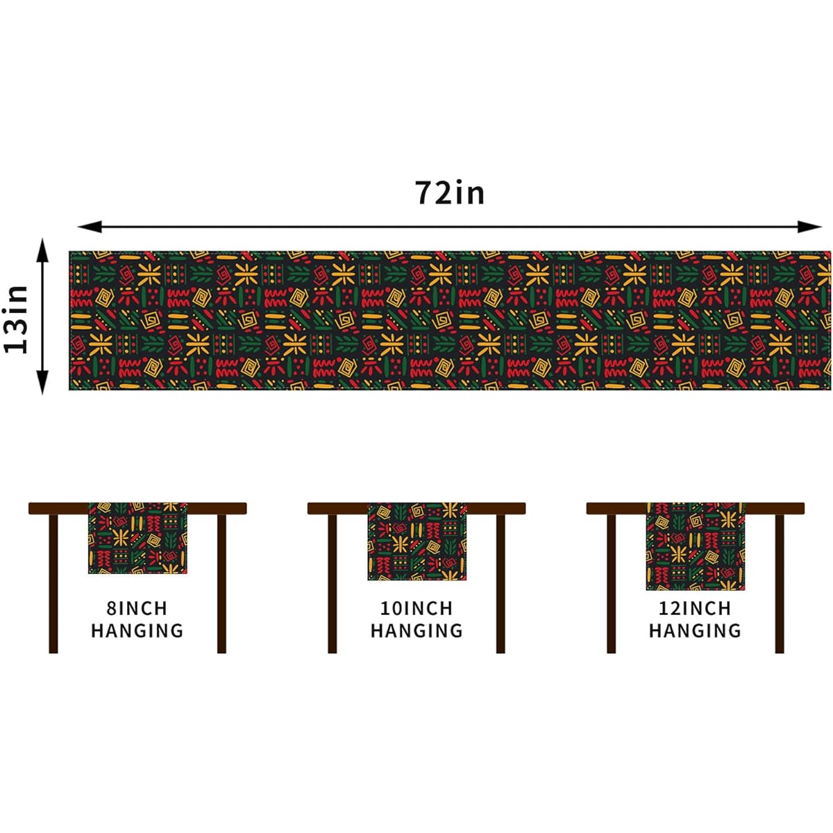 Rvsticty Linen Juneteenth Table Runner African American Black History Month Tablecloth Juneteenth Decorations and Supplies for Home Kitchen Table 13x72 Inch