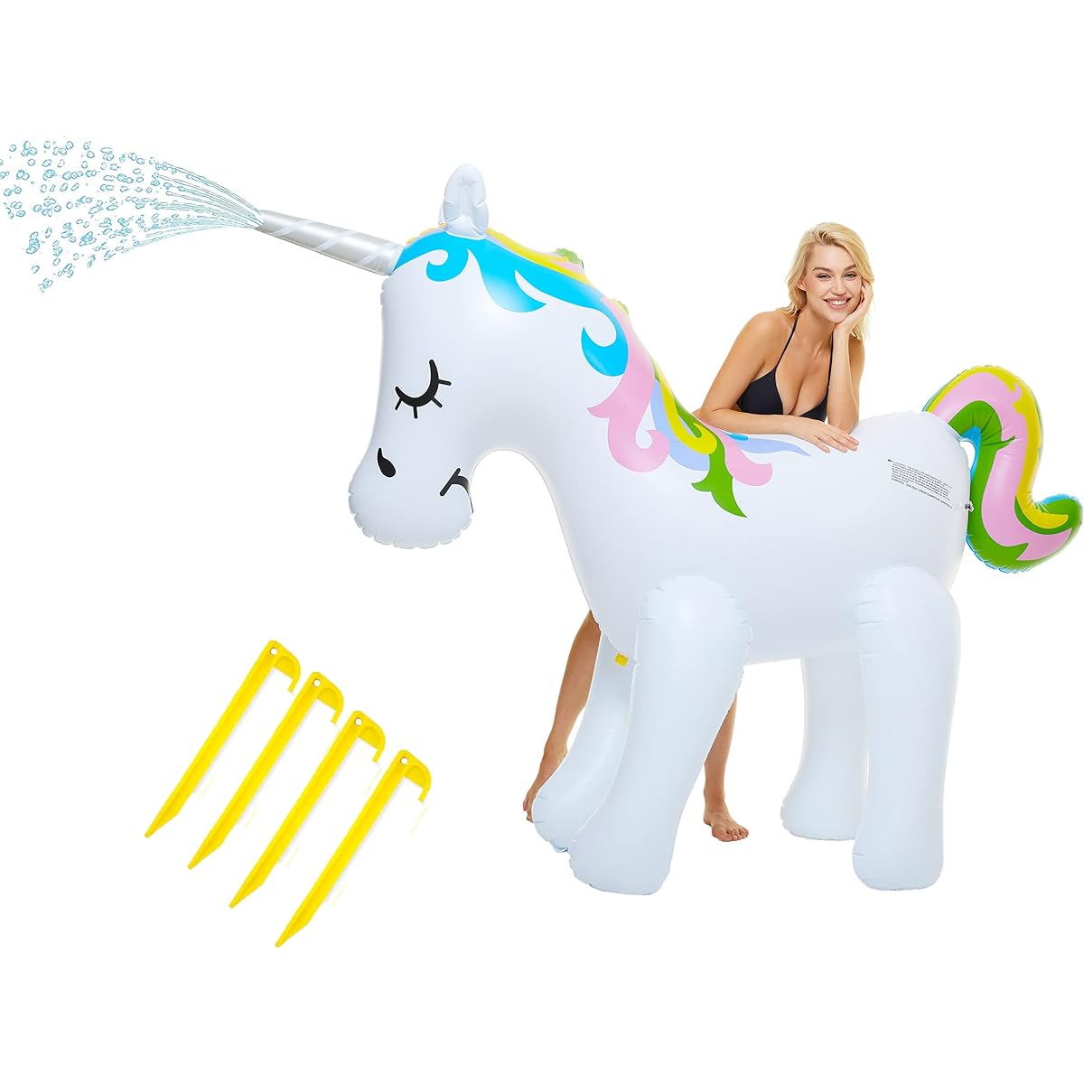 Tzsmat Giant Inflatable Unicorn Sprinkler Outdoor Water Toys Summer Yard Play for Kids and Adults Favorite Toys for Summer Parties