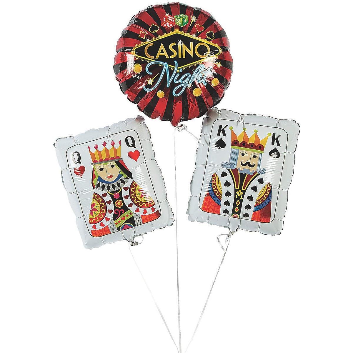 Casino Night Mylar Balloon Set - Party Decorations - 3 Piece