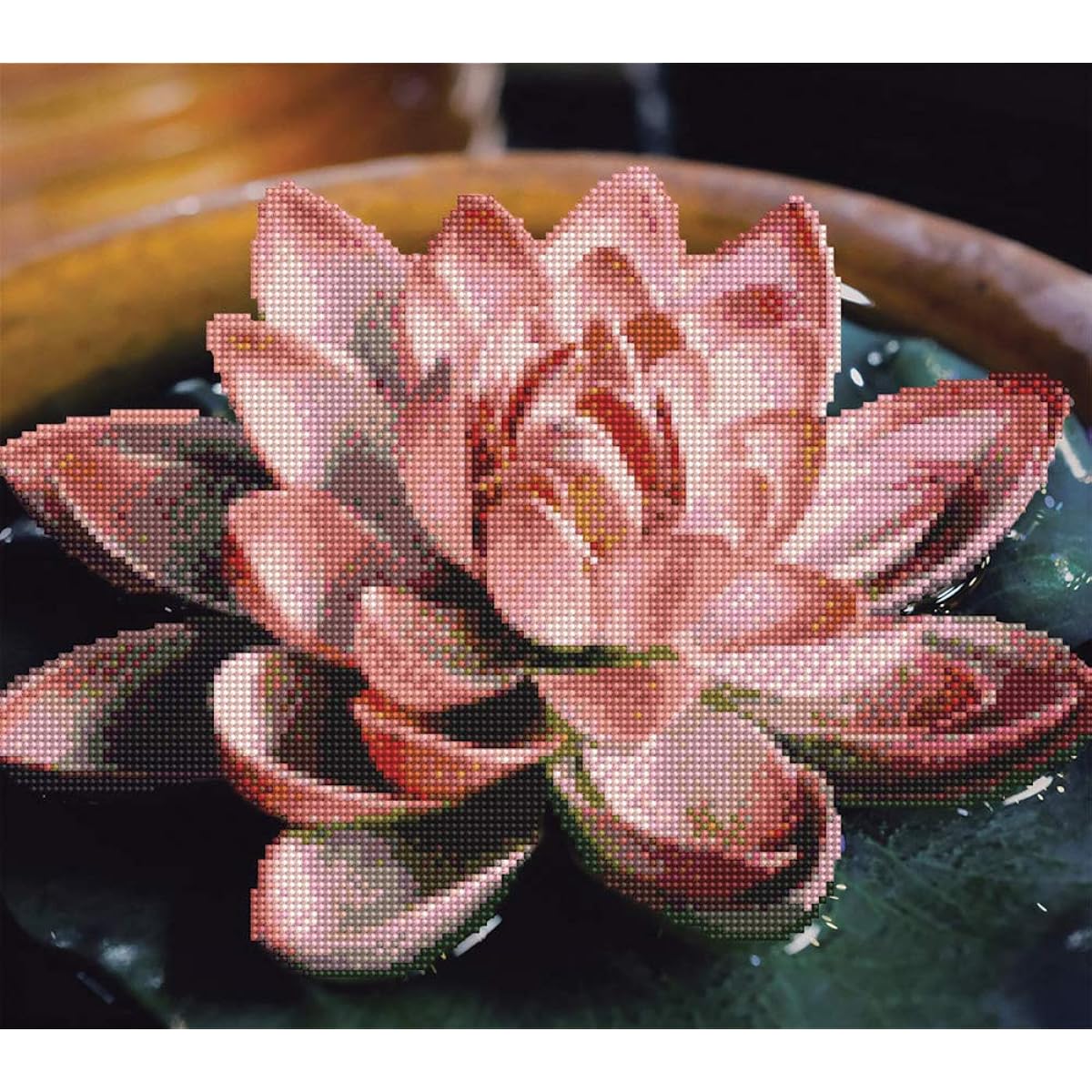 Leisure Arts Diamond Art Advanced Kit 14"X16"-Lotus -49387