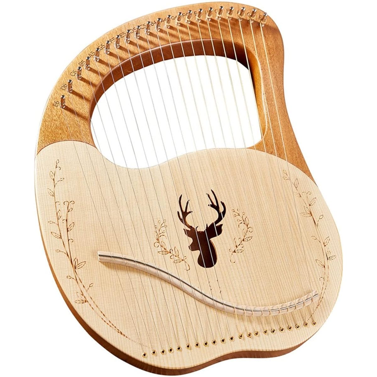 WowZza 21 String Lyre Harp Spruce Top and Back Stringed Instrument Lyre Harp