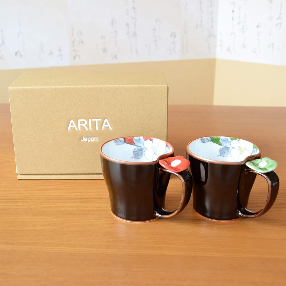 Thank-you item, gift, present, retirement, promotion, transfer, graduation, thank you, card included, mug pair, Arita ware, microwave safe, flower-painted maki, gift boxed