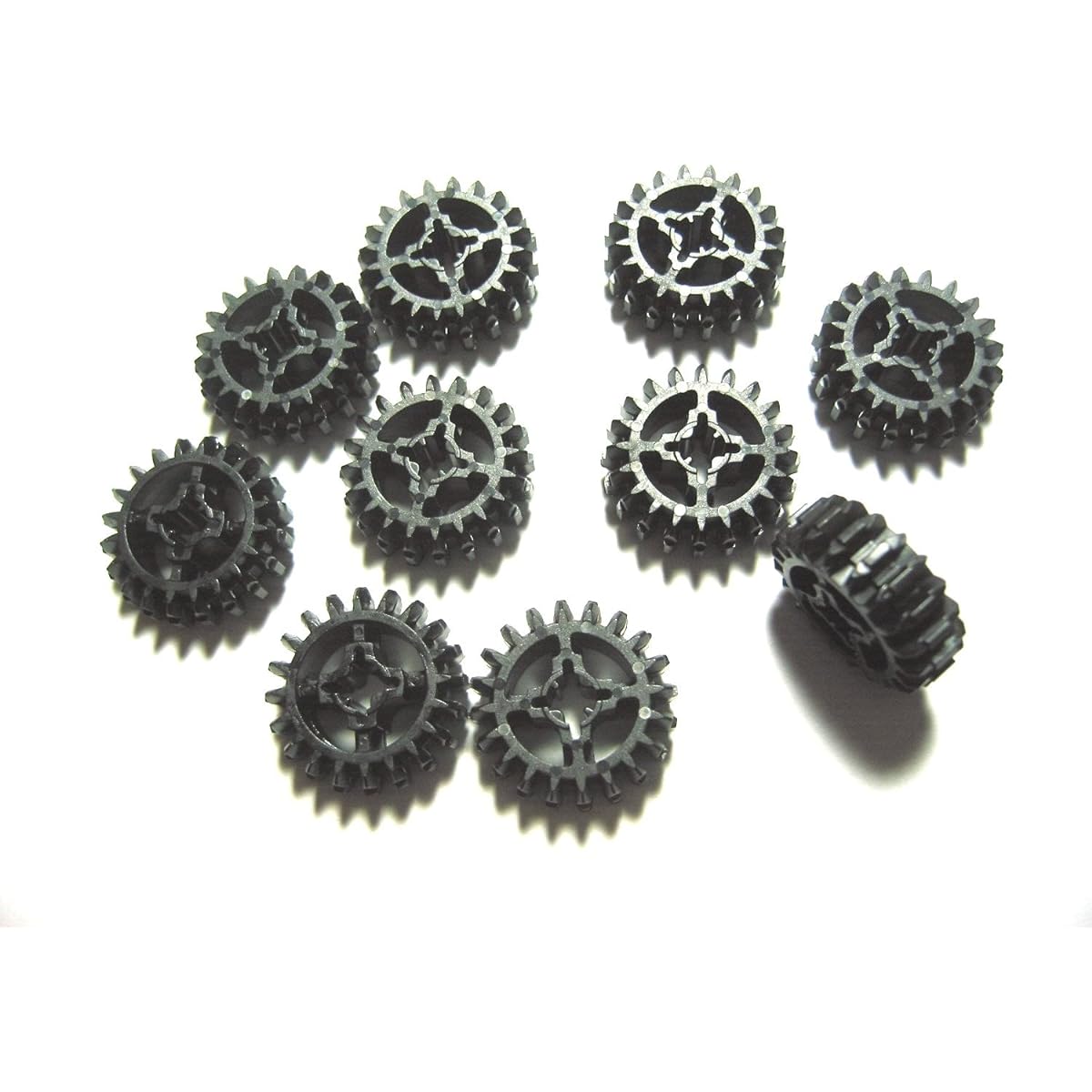Lego Parts: Black Technic Gear 20 Tooth Double Bevel (PACK of 10 Loose Parts)