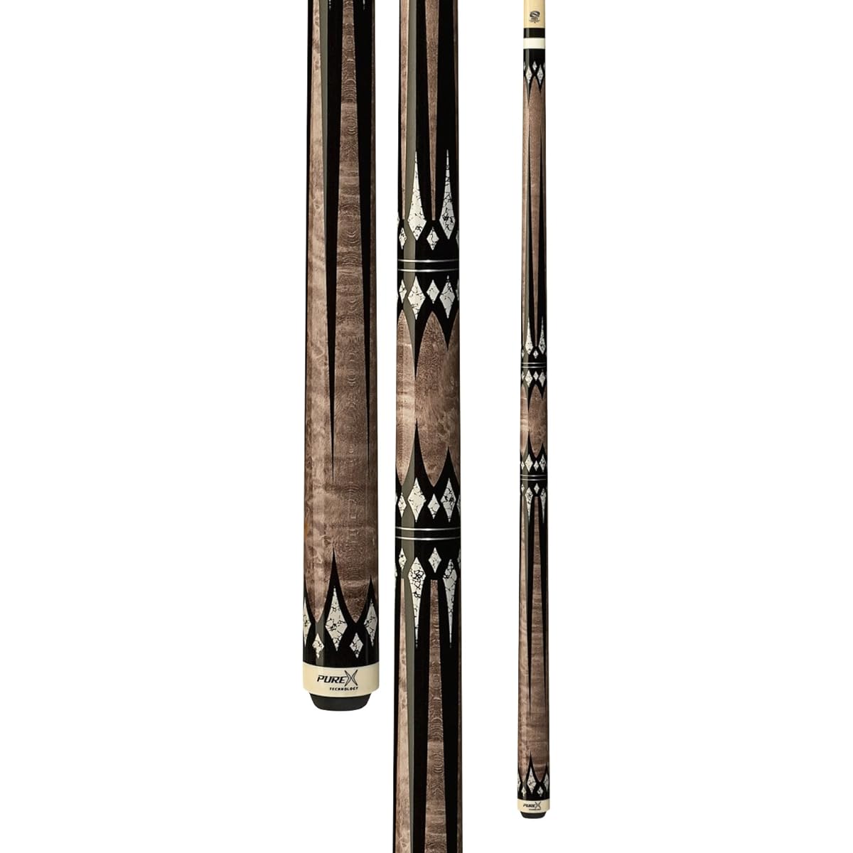 Purex HXT-65 Antique Birds-Eye Maple with Black and White Daggers and Diamonds Technology Pool Cue