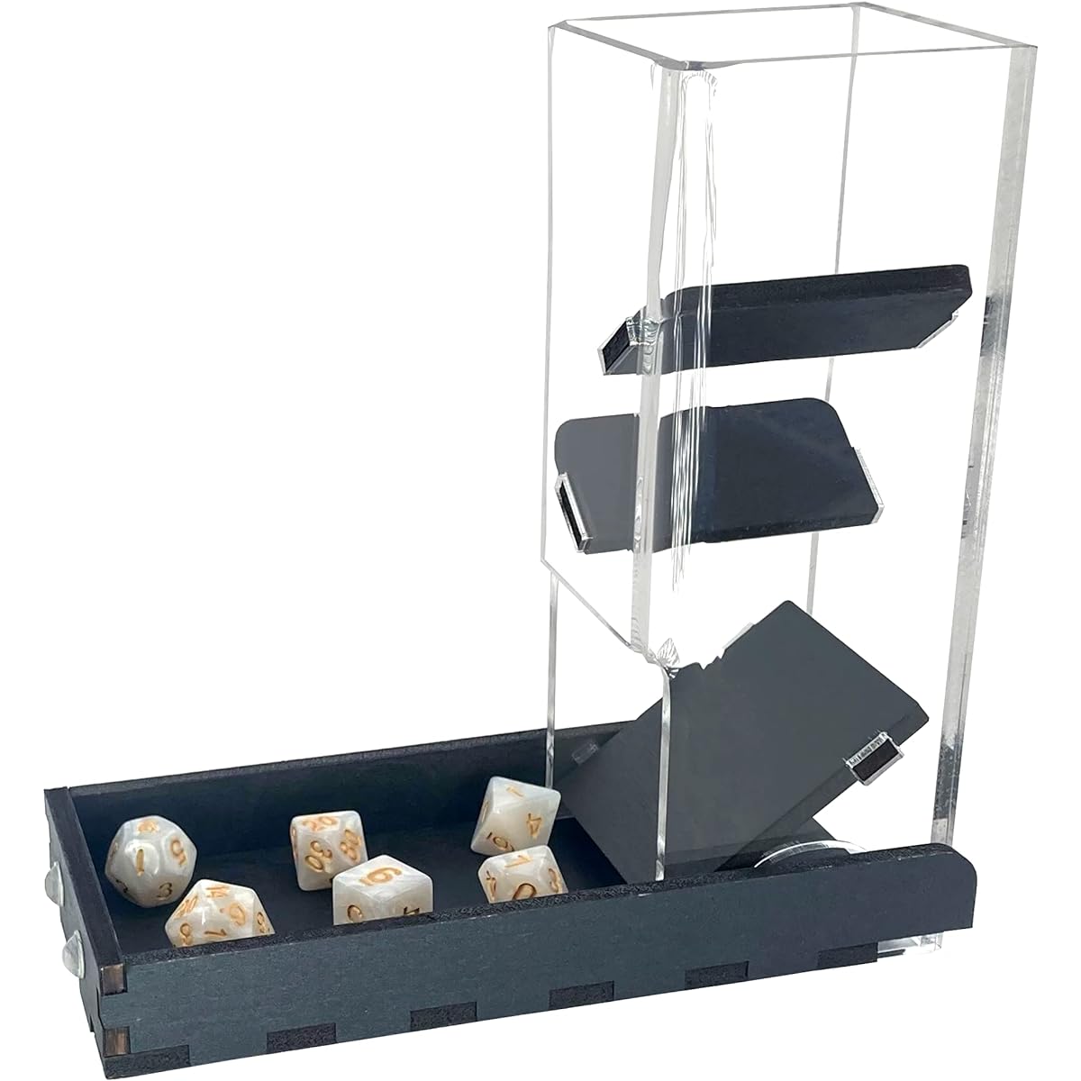 C4Labs Mini Short Size Gaming Dice Tower and Basic Tray Black