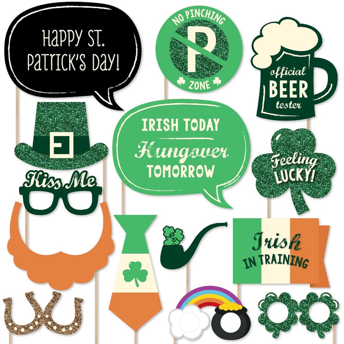 St. Patrick's Day - Saint Patty's Day Photo Booth Props Kit - 20 Count