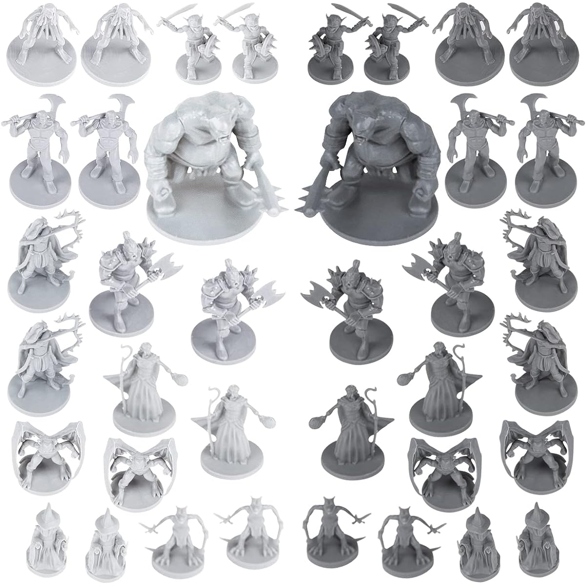 Path Gaming 38 Miniatures Fantasy Tabletop RPG Figures Dungeons & Dragons, Pathfinder Roleplaying Game 28mm Scale Miniatures, 10 Unique Designs, Bulk Unpainted, Great for D&D/DND