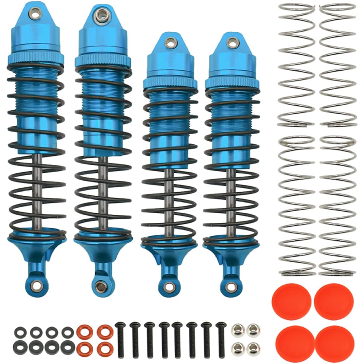 RCAWD Big Bore Full Aluminum Shocks for Traxxas Slash 4WD 4x4 Upgrade Parts 1/10 Traxxas Stampede 4WD 4x4 Traxxas Hoss 4WD 4x4 Traxxas Rustler 4WD 4x4 (Blue)