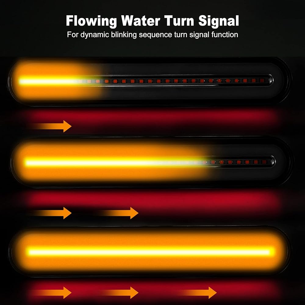 EMIHO Dual Rear Fender/Bagger LED Rod Light Kit Compatible with Harley Davidson Motorcycle Road King Glide Vertical Mount Strobe Tail Brake Stop Flow Turn Signal Light Strip