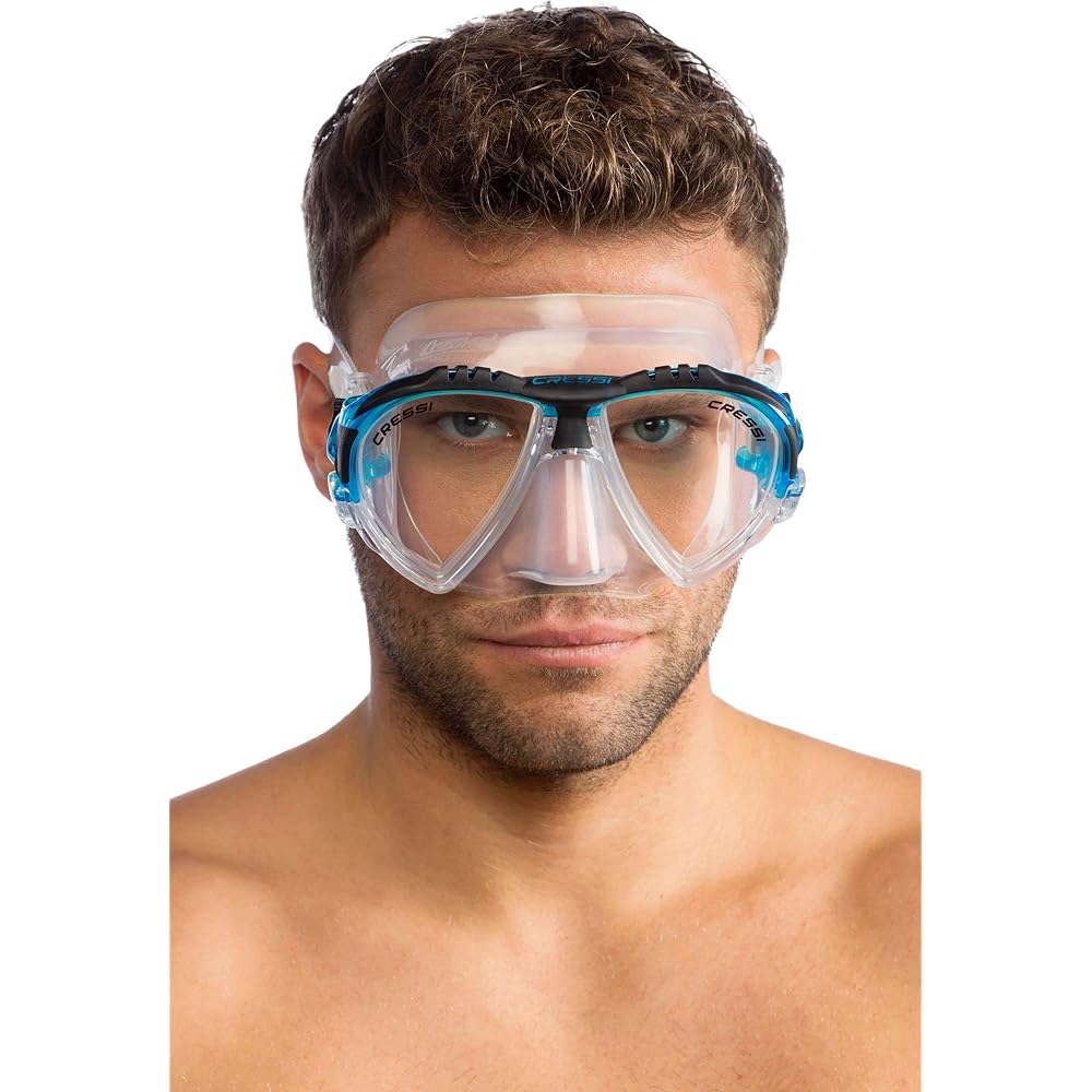 CRESSI Scuba Diving Snorkeling Mask [MATRIX] Slanted Tempered Glass Lens High Quality Silicone [Genuine Product]