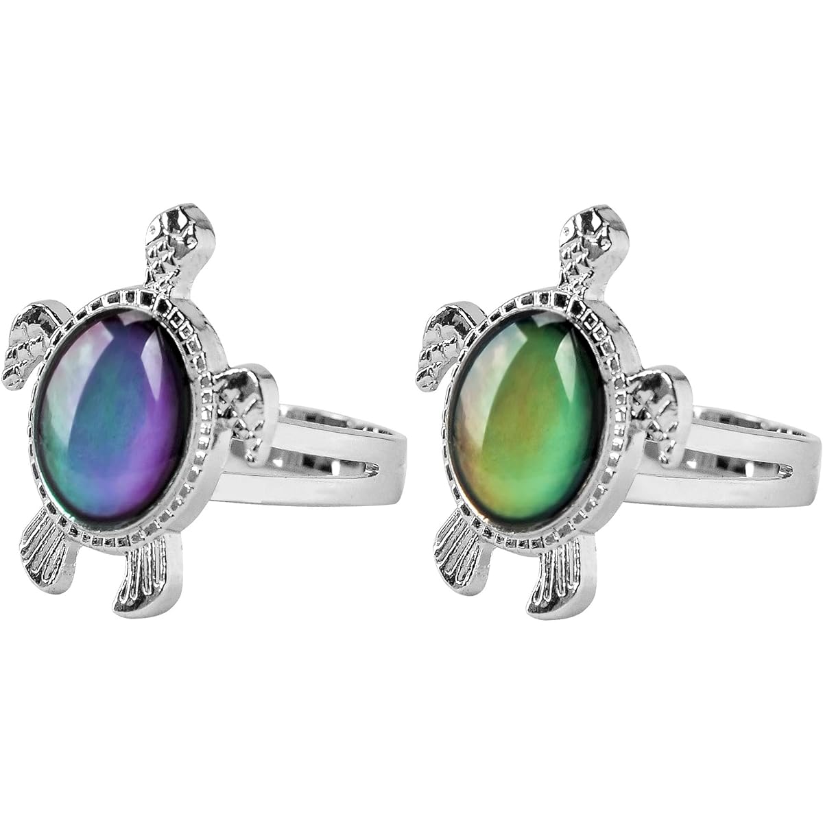 Acchen Mood Ring Two Eyes Color Changing Emotion Finger Ring with Gift Box (Dolphin)