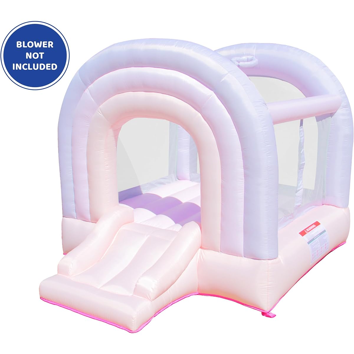 Bounceland Daydreamer Cotton Candy Bounce House [No Blower] Pastel Bouncer with Slide 9'L x 7'W x 6.5'H Basketball Hoop 30 Pastel Plastic Balls Trendy Bouncer for Kids