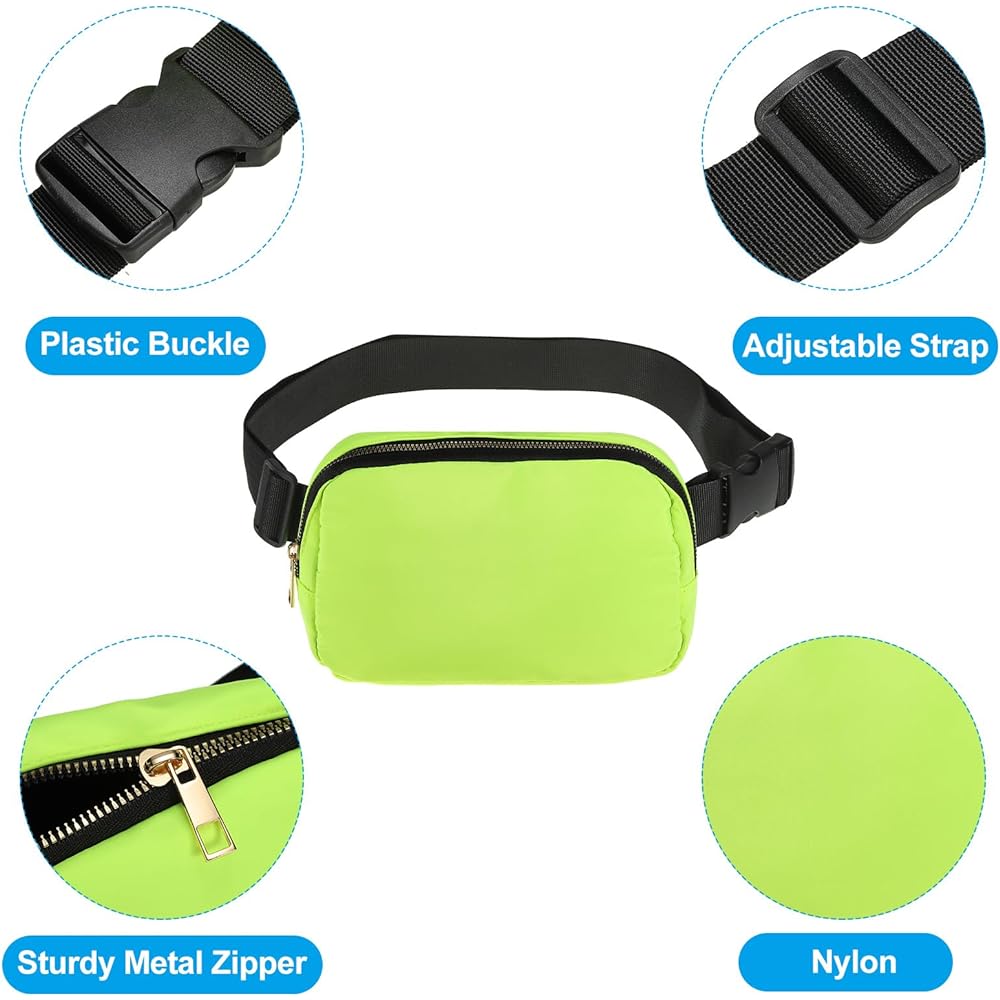 PATIKIL Fanny Pack Waterproof Belt Bag Men & Women Adjustable Crossbody Bag Waist Bag for Running Travel Workout Fluorescent Green