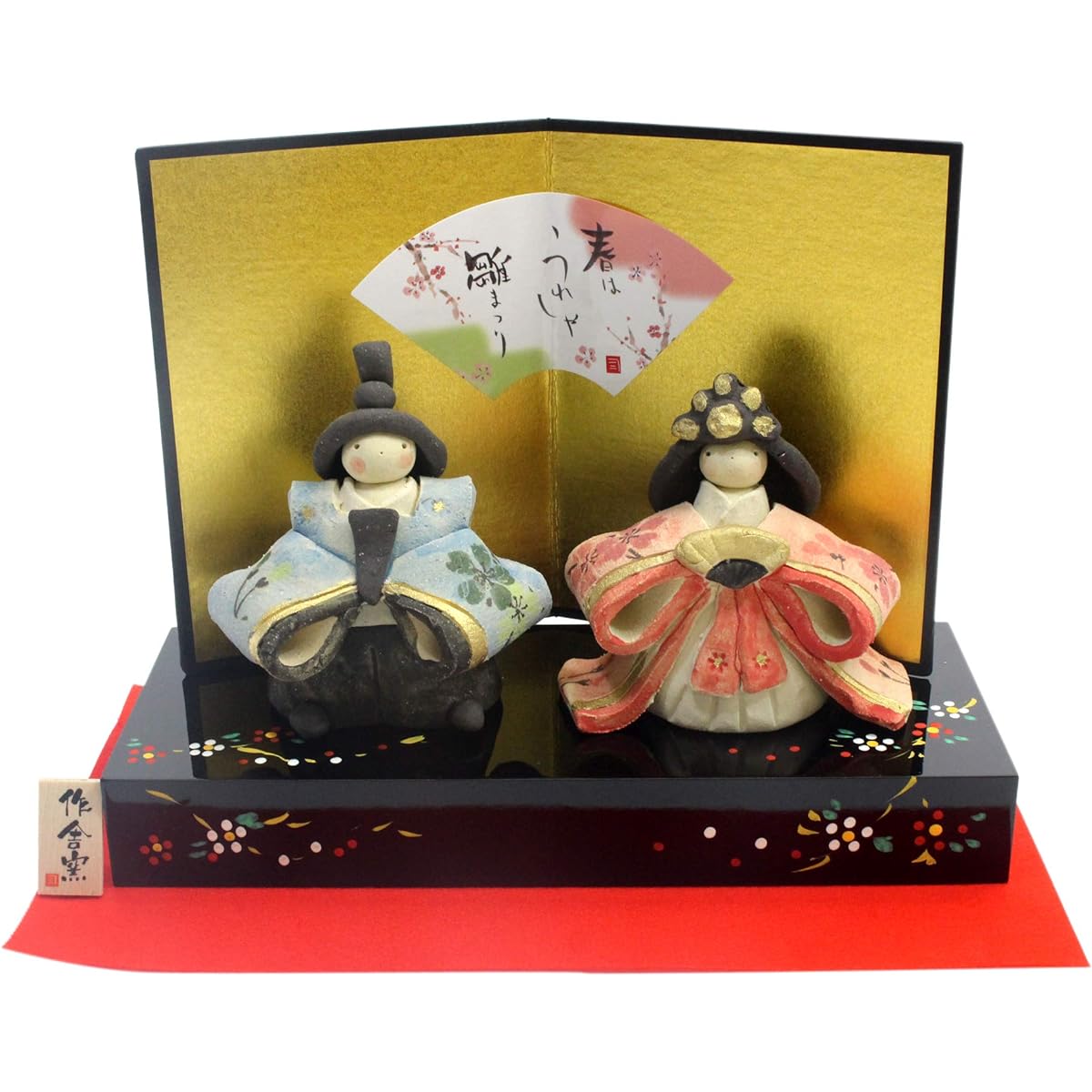 Craftsman House Hina Dolls Happy Standing Hina Dolls Total Length: Male Doll 10.5cm, Female Doll 10cm