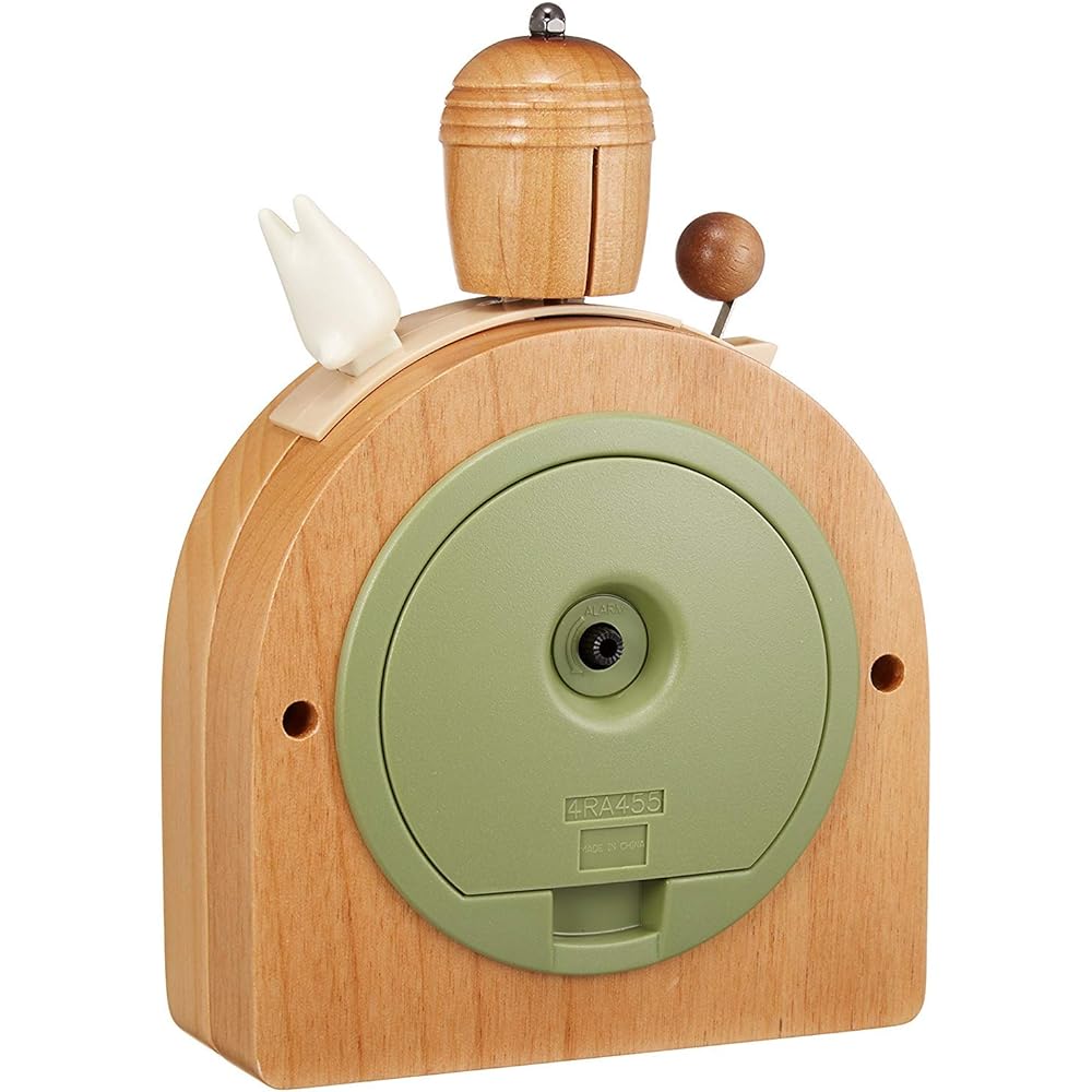RHYTHM My Neighbor Totoro Alarm Clock R455N Wooden Bell Alarm 17x12x5.8cm 4RA455MN06