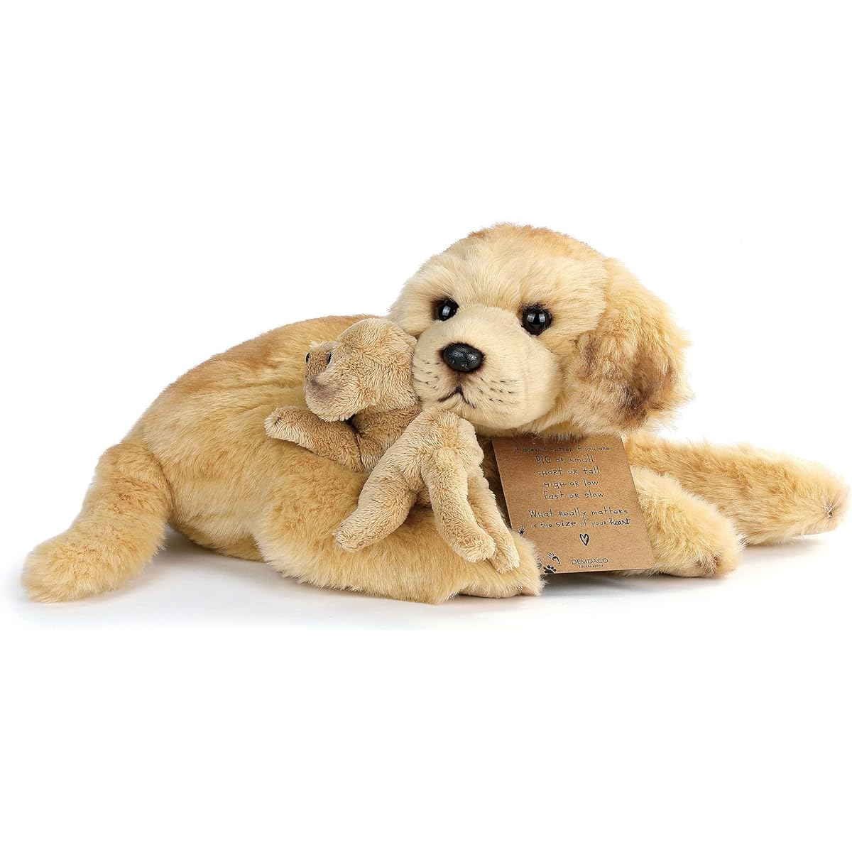 DEMDACO Yellow Lab and Pup Soft Golden 30cm Plush Fabric Stuffed Figure Toy
