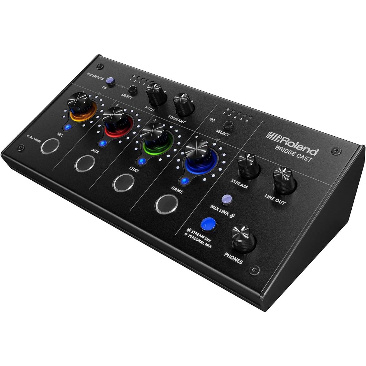 Roland Roland BRIDGE CAST/Gaming DAC Amplifier/Audio Interface/Distribution/Gaming Mixer/Audio Mixer/Mac/Windows/Bridge Cast/Black/Black