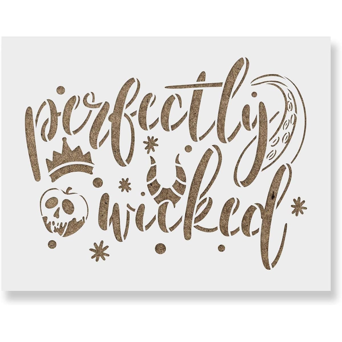 Perfect Wicked Halloween Stencil - Reusable Stencil for Painting - Create the Perfect Halloween Home Decor 48"x32" White