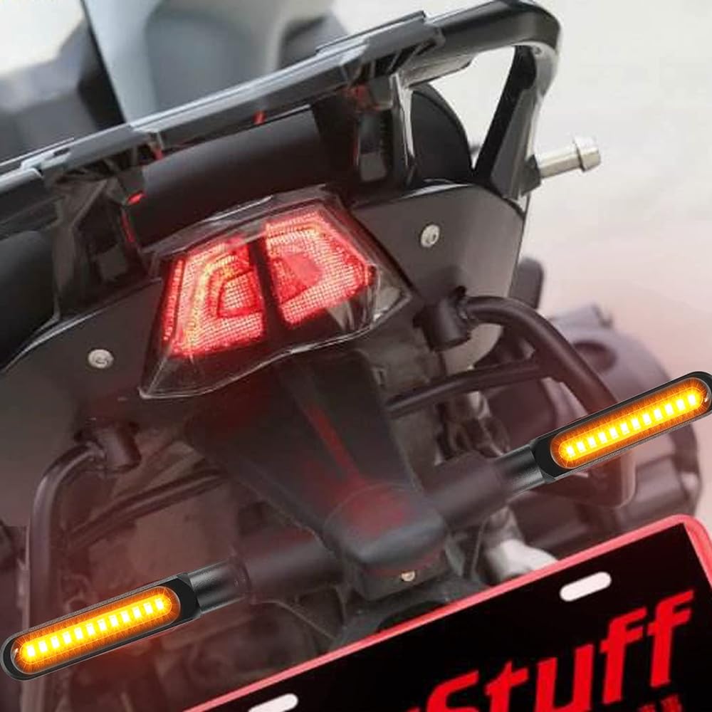 Kinstacks 4pcs Motorcycle Indicator Flowing Turn Signal Light Motor Bike Turning Indicator 12V 12LED for Motorcycle
