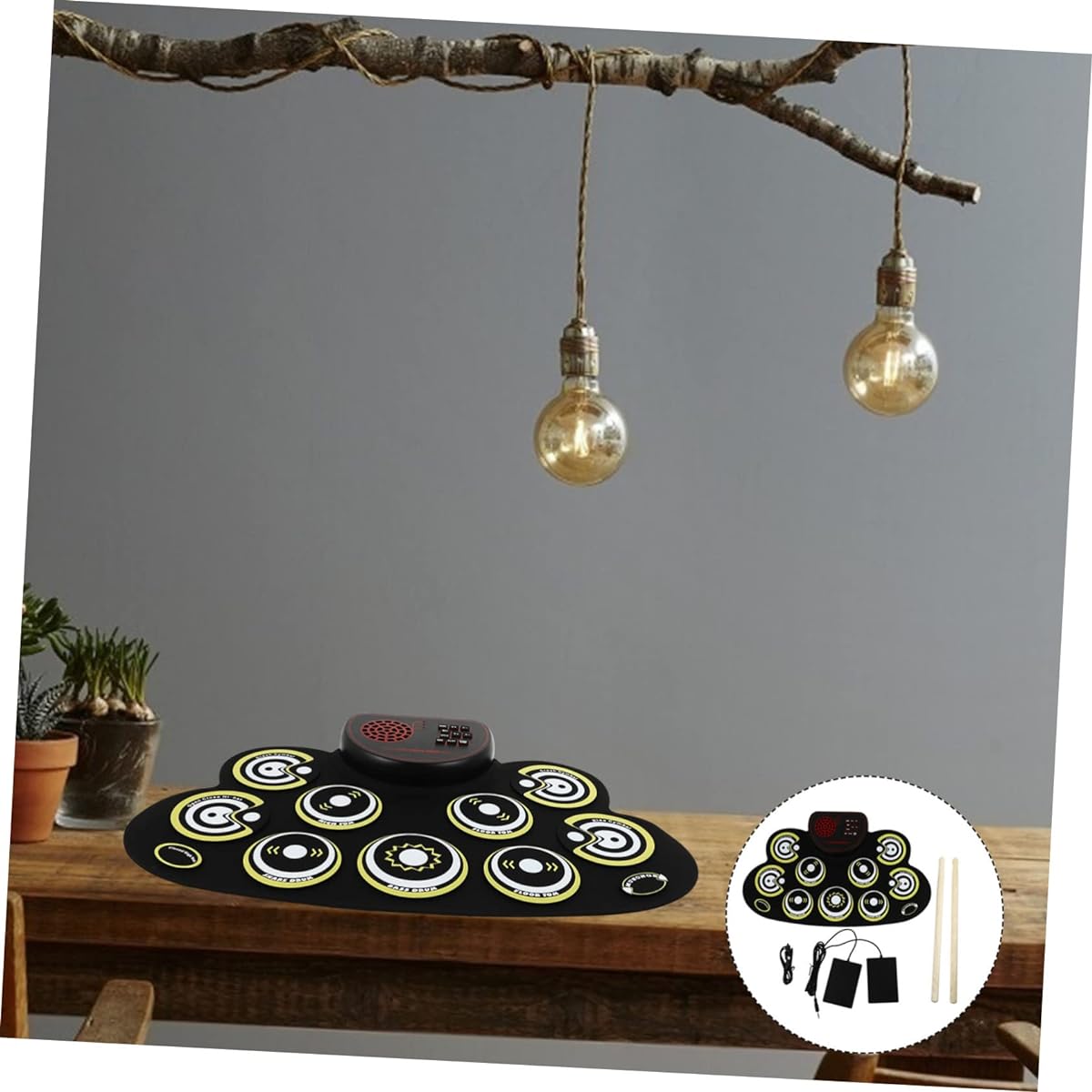 SWOOMEY 1 Set Hand-Wound Electronic Drum Digital Drum Kit Electric Drum Set Percussion Drum Simple Drum Subwoofer Drum Practice Pedal Hand-Wound Drum