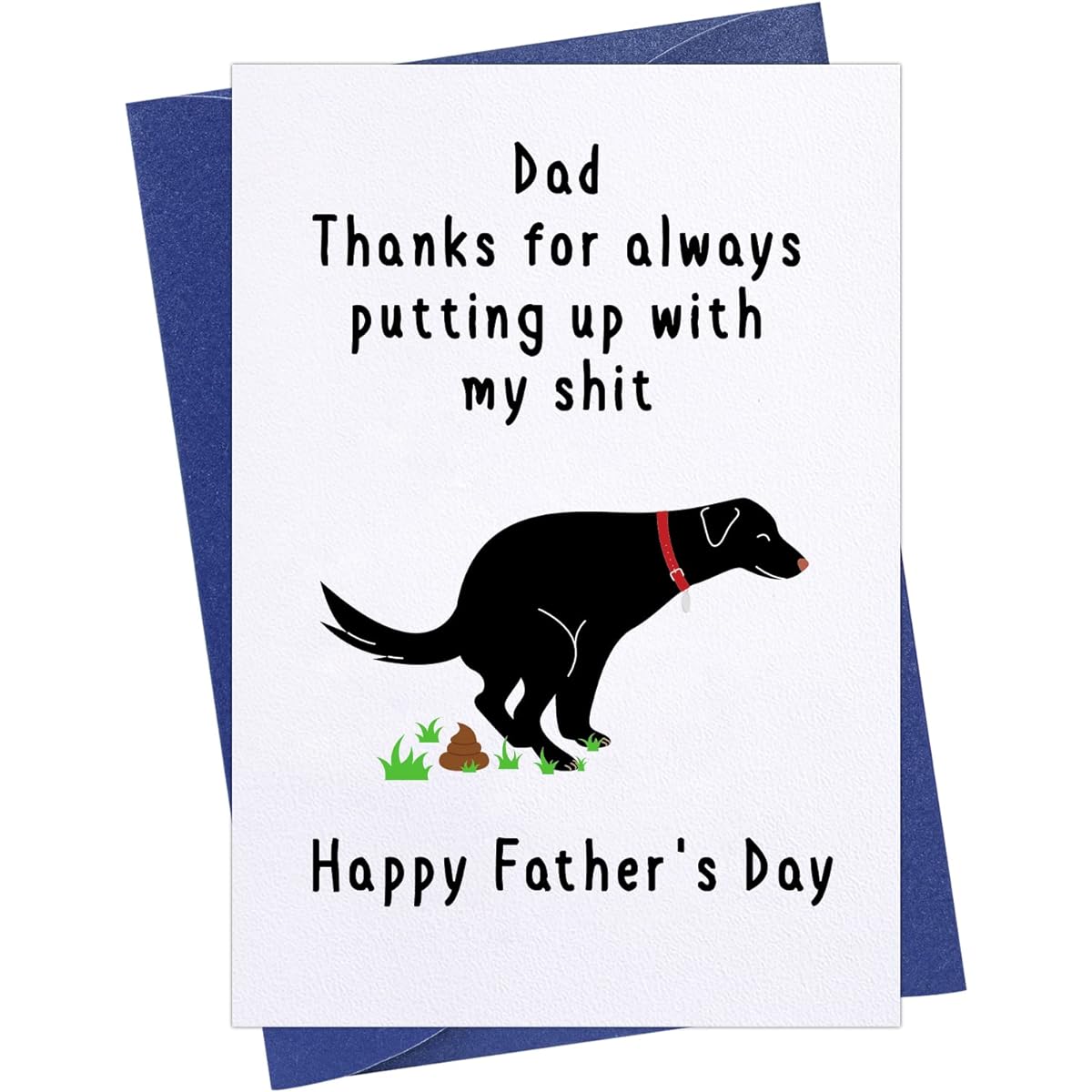 FaCraft Funny Father's Day Card Dog Dad Father's Day Card Happy Father's Day Card for Dog Dad Best Dog Dad Greeting Card Fun Dog Card for Dad from Daughter Son Wife with Envelope