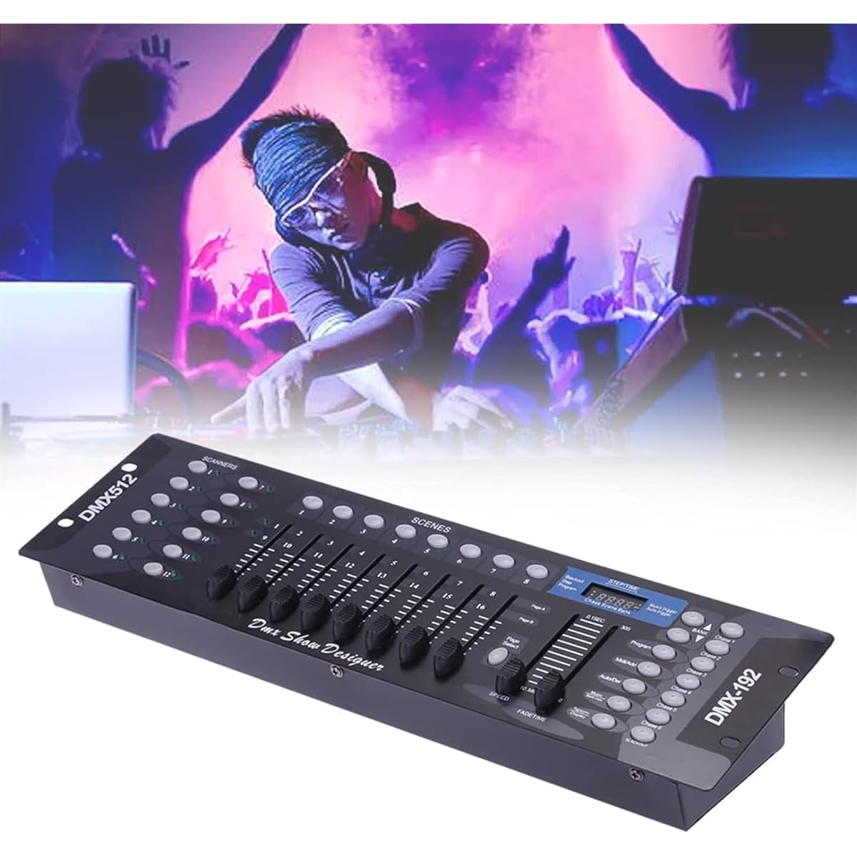 DMX Controller, 192 Channel DMX512 Console Controller for Stage Light Party DJ Disco Operator Equipment, Disco Controller