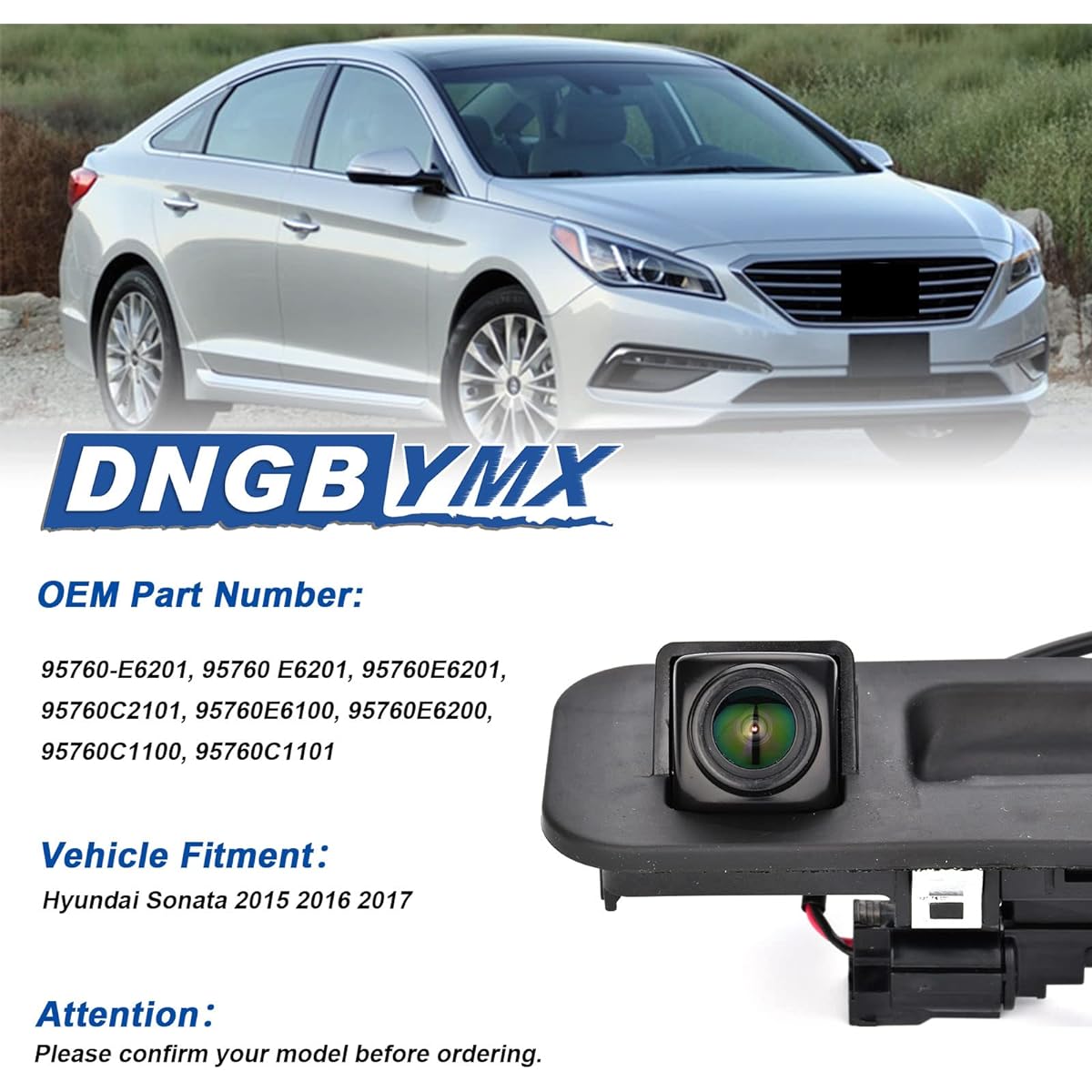 Backup Camera Rear View Camera Compatible with Hyundai Sonata 2015 2016 2017 Parking Park Assist Camera # 95760-E6201